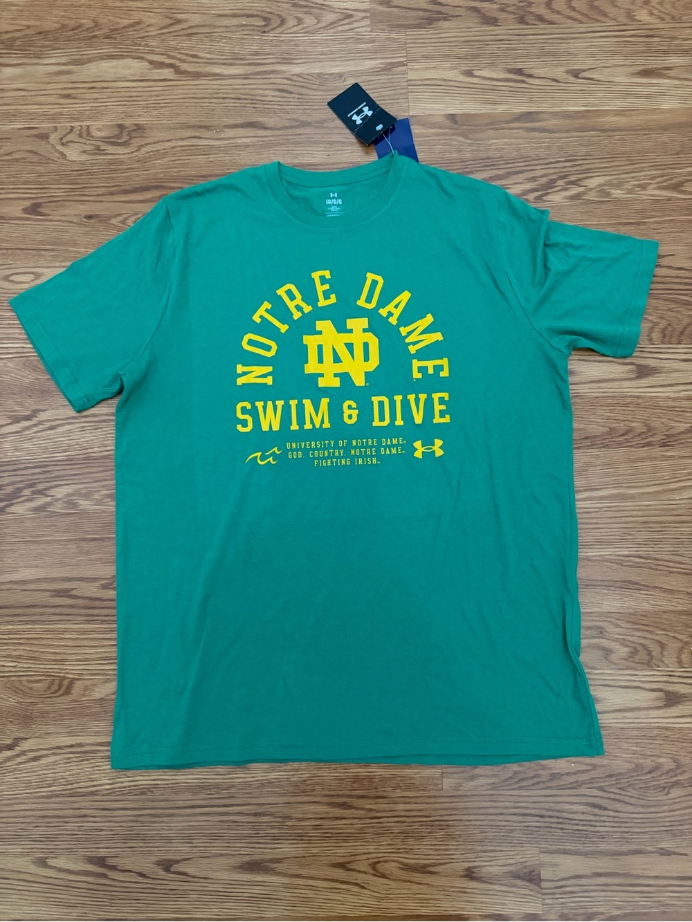 Under Armour Green Notre Dame Logo T-Shirt